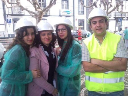 Da esquerda para a direita, Rafaela, Nélia, Josefa e Ricardo.